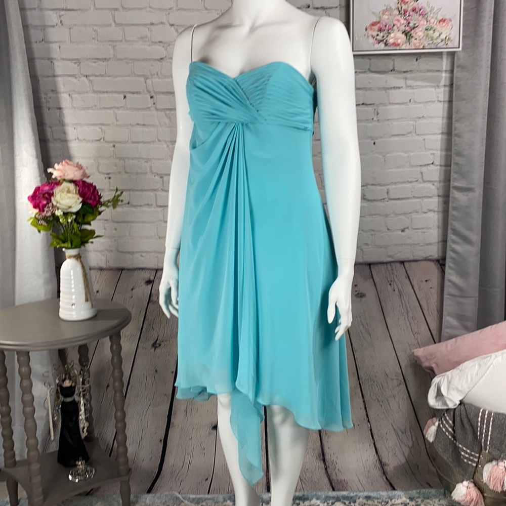 DAVID’S BRIDAL Blue Dress Size: 18 - Picture 1 of 17